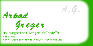 arpad greger business card